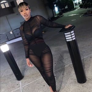 Sexy mesh jumpsuit
